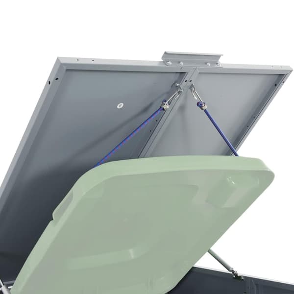 vidaXL Søppeldunkskur for 5 dunker grå 345x79x117 cm stål
