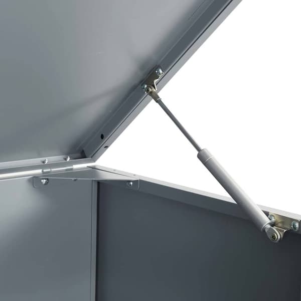 vidaXL Søppeldunkskur for 5 dunker grå 345x79x117 cm stål