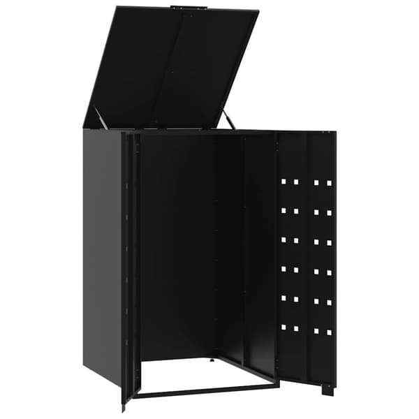 vidaXL Søppeldunkskur for 2 dunker svart 138x79x117 cm stål