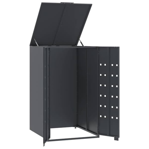 vidaXL Søppeldunkskur for enkelt dunk antrasitt 69x79x117 cm stål