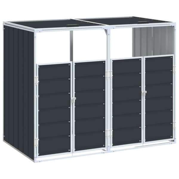 vidaXL skraldespandsskjuler 144x81x113 cm 1 rum stål antracitgrå