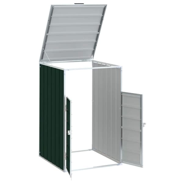 vidaXL Søppeldunkskur for enkelt dunk grønn 72x81x115 cm stål