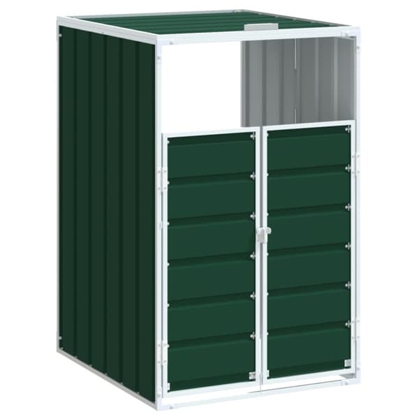 vidaXL Søppeldunkskur for enkelt dunk grønn 72x81x115 cm stål