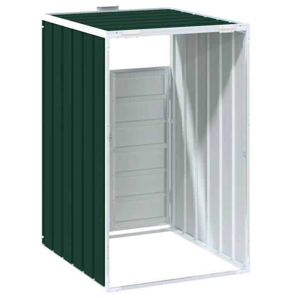 vidaXL skraldespandsskjuler 72x81x115 cm 1 rum stål grøn