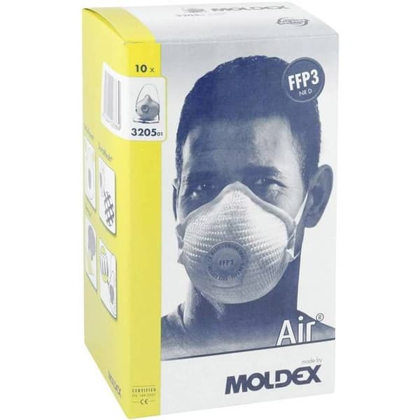Moldex Air 320501 Findammmask med FFP3 D-ventil 10 st EN 149:2001, EN 149:2009 DIN 149:2001, DIN