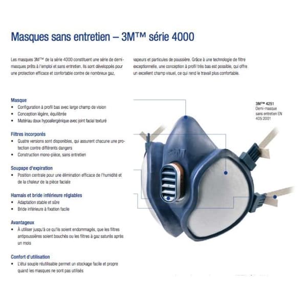Demi-maske av beskyttelse 3M 4251