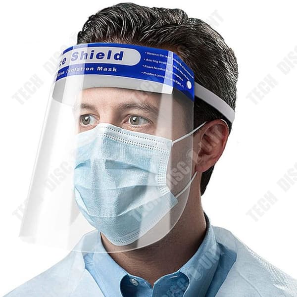 TD Skyddsmask 100st genomskinlig skärm PTE-isolering dammtät mycket transparent ansiktsskydd resemask