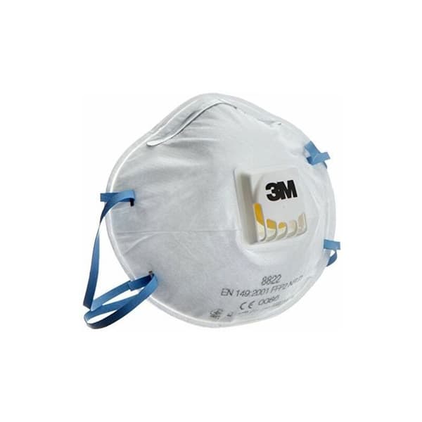 Förpackning med 10 st engångs FFP2 mask med ventil serie 8822 vit - 3M - 7100101091