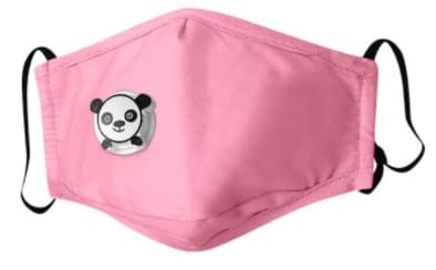 LAPSILLE VAALEANPUNAINEN PANDA -naamio + 3 x PM 2.5 -suodatin