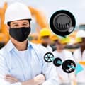 Miniatyrbild 10 av 11: SET Mask SVART + 3x HEPA PM 2.5 KOLFILTER
