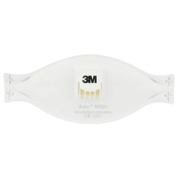 3M Aura™ 9332+ 9332+ Mask mot fina partiklar med ventil FFP3 D 10 st EN 149:2001, EN 149:2009 DIN 149:2001, D