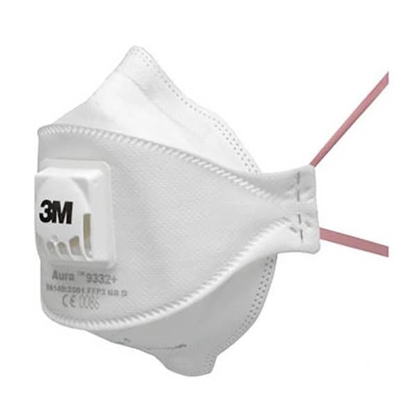3M Aura™ 9332+ 9332+ Mask mot fina partiklar med ventil FFP3 D 10 st EN 149:2001, EN 149:2009 DIN 149:2001, D