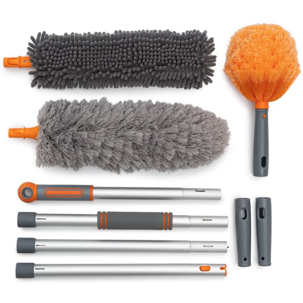 3 i 1 utdragbar mikrofiber rengöringsfjäder Duster förlängningsborstesats