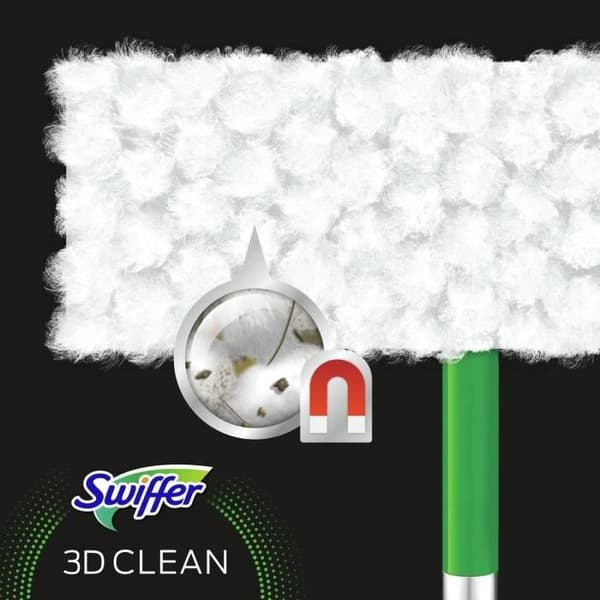 Swiffer Mopp för dammsugning, 3D-rengöring, torra wipes påfyllningar 14 enheter