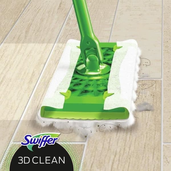 Swiffer Mopp för dammsugning, 3D-rengöring, torra wipes påfyllningar 14 enheter