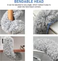 Miniatyrbillede 4 af 9: 2,5 m teleskopisk støvkost - vaskbar mikrofiber med bøjelig stålstang