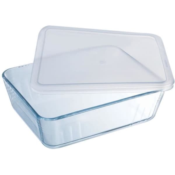 PYREX - 242P000 / 7046 - Rektangulär maträtt med lock - 22cm * 17 cm - Pyrex Cook & Freeze