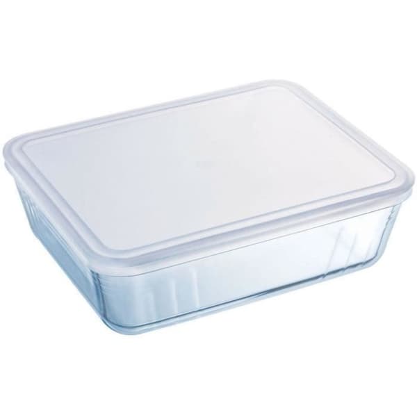 PYREX - 242P000 / 7046 - Rektangulär maträtt med lock - 22cm * 17 cm - Pyrex Cook &amp; Freeze