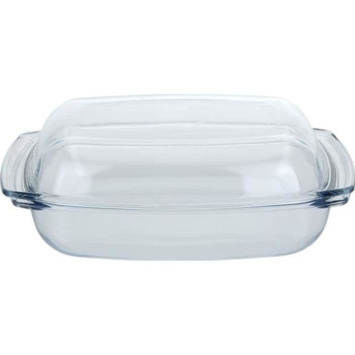 Rektangulär ugnsform i glas med lock 33,8x24x9cm 4,1l