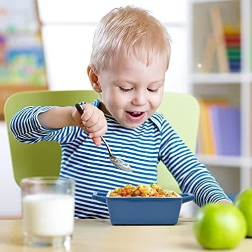 Rektangulär keramisk ugnsform (x 4) | Idealisk för lasagne, gratäng och gryta | i blått, blågrönt, rött och orange