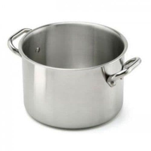 Pentole Agnelli Alu-Inox Gryta hög med 2 handtag av rostfritt stål, silver 16 cm silver - ALIX104ALIN16