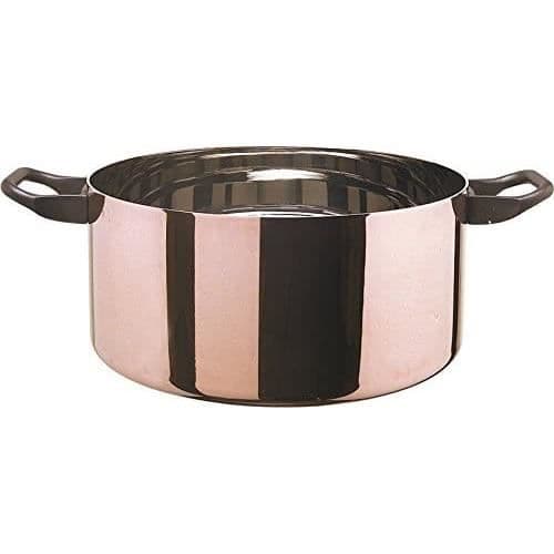 Alessi La Cintura di Orione kastrull med två handtag rostfritt stål/koppar 27 x 26 x 12 cm - 90101/24