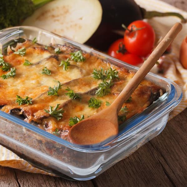 Relaxdays gratängform, 2 storlekar, glas, ugn, för lasagne, gratäng, tiramisu, diskmaskinssäker, genomskinlig