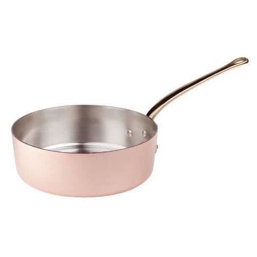 Pentole Agnelli Låg gryta i koppar med handtag i brons 24cm Koppar - ALCU107F24