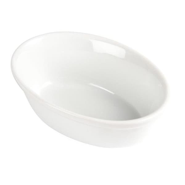 Oval gratängskål - Olympia - 52x161x116mm - Vit - Box med 6 - Stöttålig