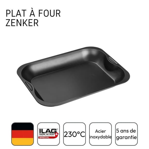 Ugnsform - Zenker - Rektangulär 40 x 30 cm - Stål - Non-stick - Klassisk