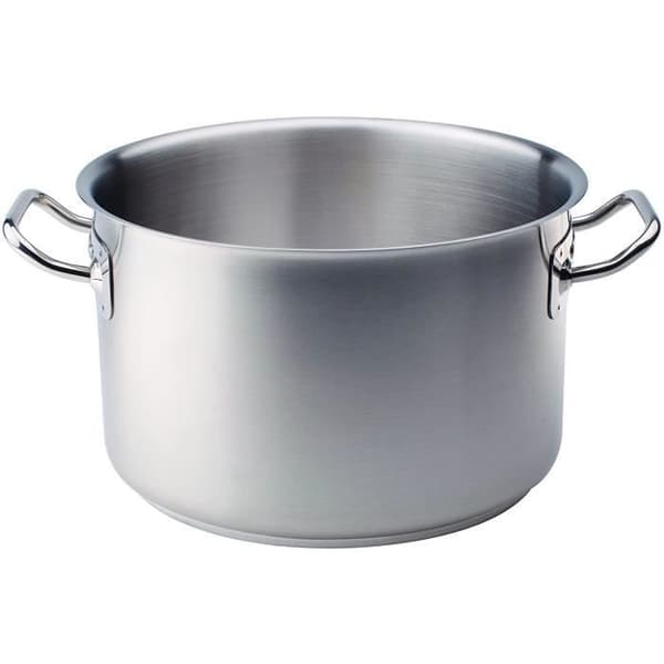 Pentole Agnelli hög gryta i aluminium med rörformigt handtag i 18/10 rostfritt stål, silver 4 litri silver