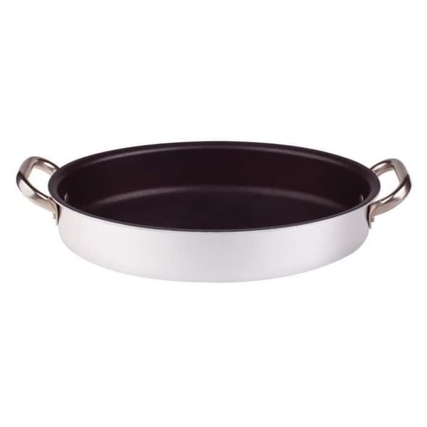 Agnelli braadpan met laag platina in aluminium met buisvormige Agnelli braadpan met laag platina in aluminium met buisvormige
