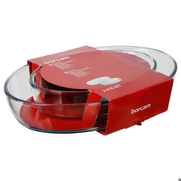 Ugnsfat - BORCAM - Oval - Eldglas - Set om 2 - 26 och 35 cm