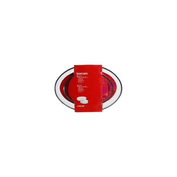 Ugnsfat - BORCAM - Oval - Eldglas - Set om 2 - 26 och 35 cm