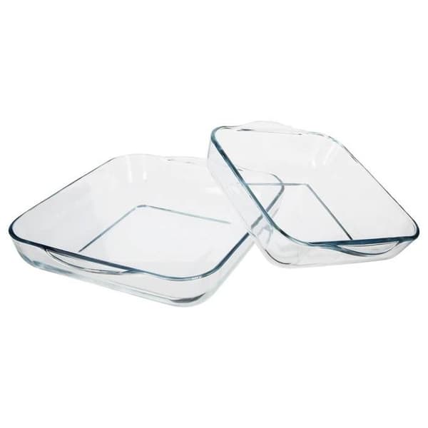 Ugnsfat - BORCAM - Set om 2 - Eldglas - 22 cm och 28 cm - Tål maskindisk