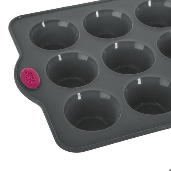 Muffinsform - Gourmethemlighet - 12 hål - Silikon - Taupe - Ugns- och mikrovågssäker