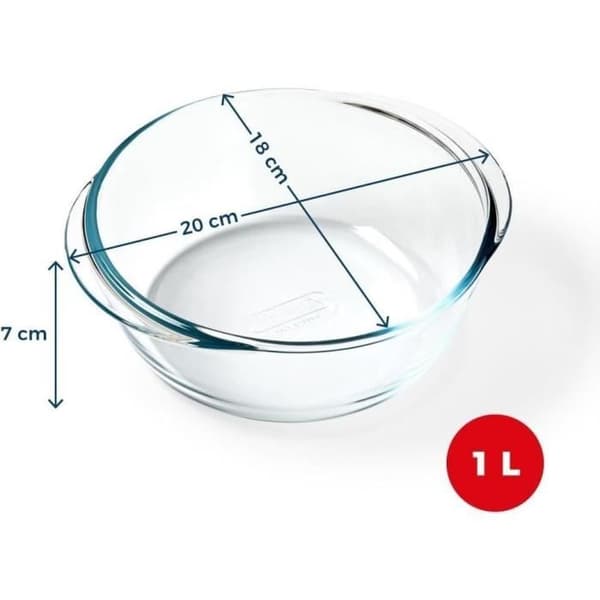 Plat air fryer - PYREX - 1450140 - Rund - I borosilikatglas - 20 cm