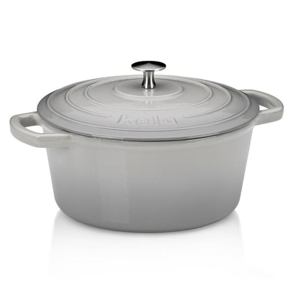 KELA Gryta av gjutjärn med lock CALIDO 24 cm grå KL-12606