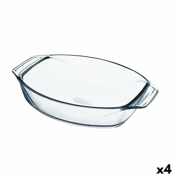 Pyrex Irresistible Oval Transparent ugnsform i glas 39,5 x 27,5 x 7 cm (4 enheter)