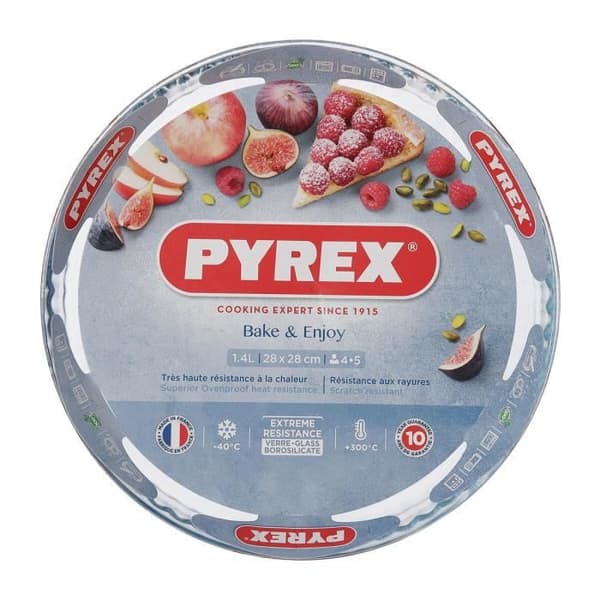Pyrex Classic Vidrio Ugnsform Rund Platt 27,7 x 27,7 x 3,5 cm Transparent (6 enheter)