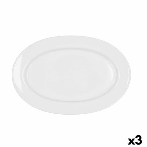 Bidasoa Glacial vit keramisk gratängskål (32 x 22 cm) (förpackning 3x)
