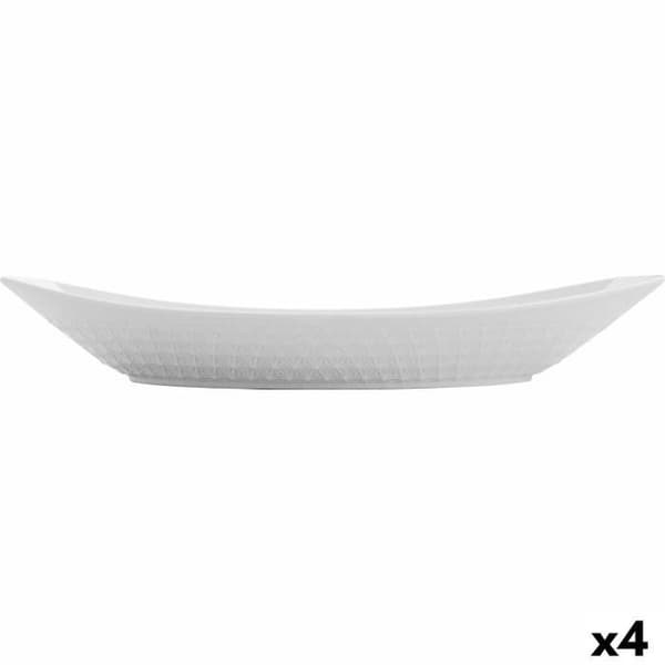 Quid Gastro vit keramisk gratängskål (39,5 x 19 x 8 cm) (4 enheter)