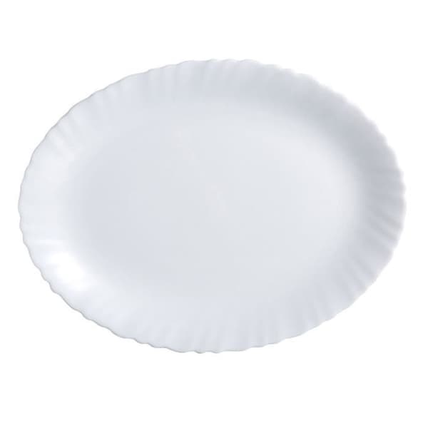 Luminarc Festoon avlång vit glasgratängform (Ø 33 cm) (6 enheter)