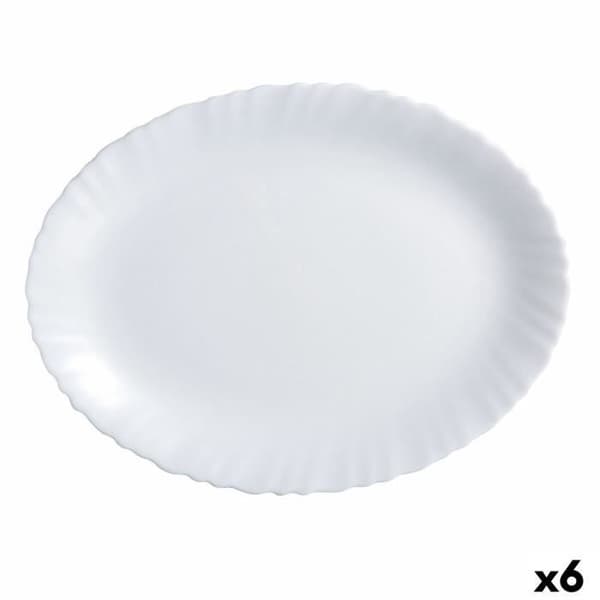 Luminarc Festoon avlång vit glasgratängform (Ø 33 cm) (6 enheter)