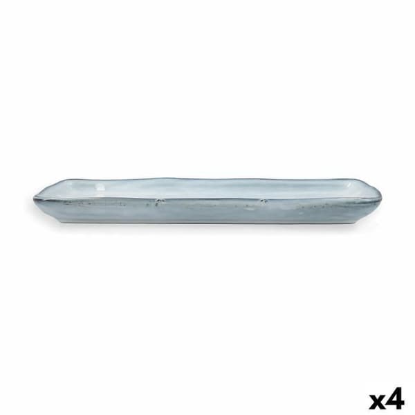 Quid Boreal blått keramiskt gratängfat 28 x 14 cm (4 enheter) (Pack 4x)