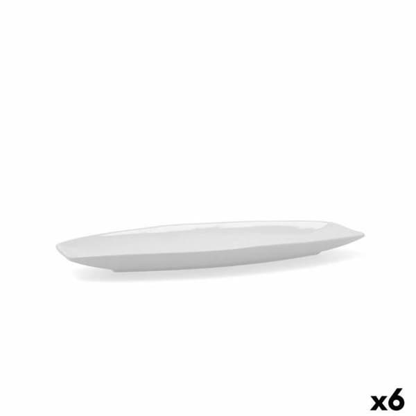 Quid Gastro vit keramisk gratängskål 35,5 x 15,8 x 2,8 cm (6 enheter) (pack 6x)