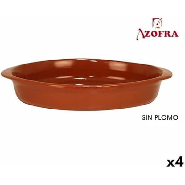 Köksfat - AZOFRA - Oval 44 x 26 x 7 cm - Terrakotta - Flerfärgad - 4 enheter