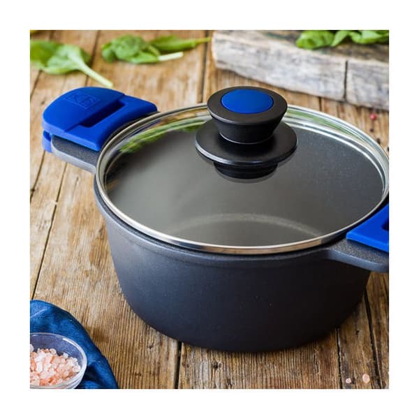 BRA Advanced | Faitout Höjd 20 cm, Svart, Aluminium, med Förstärkt Non-stick Beläggning utan PFOA, med Glaslock och