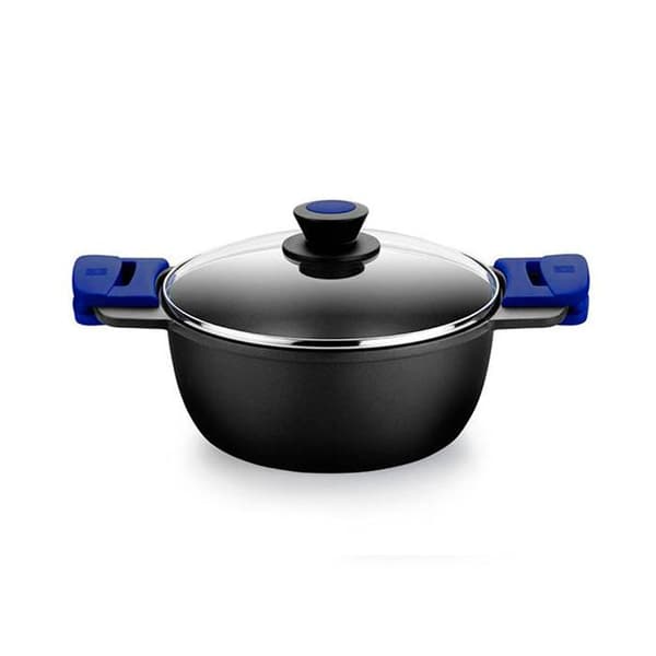 BRA Advanced | Faitout Höjd 20 cm, Svart, Aluminium, med Förstärkt Non-stick Beläggning utan PFOA, med Glaslock och