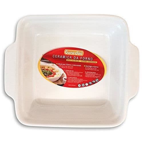 Guardini Ceramica, litet fyrkantigt fat 18x16 cm, keramik, vit färg CTC22C